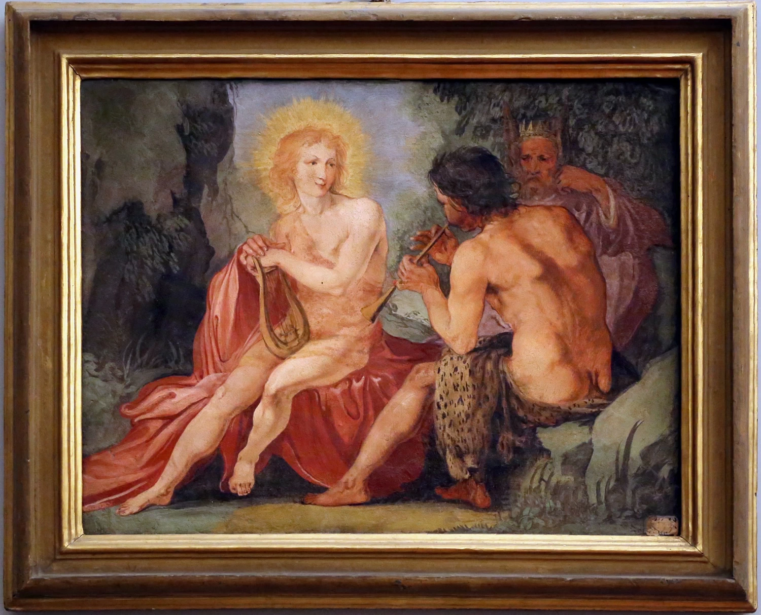 Giovanni Mannozzi - 254, Scene mitologiche e bibliche, Affresco su terracotta con Apollo e Marsia, Gallerie degli Uffizi, Firenze